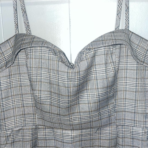 Molly Green Gray Plaid Mini Dress Medium - Picture 4 of 10
